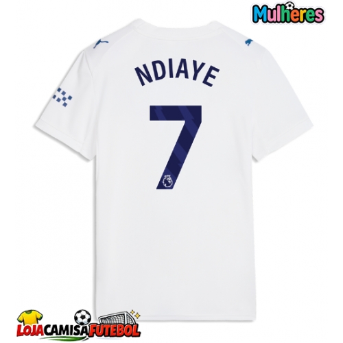Camisa de Futebol Manchester City Iliman Ndiaye #7 Equipamento Alternativo Mulheres 2026-27 Manga Curta